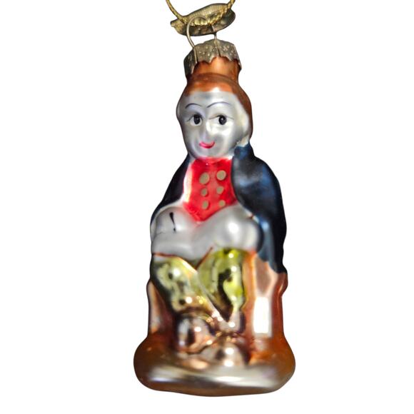 Thomas Pacconi Seated Figure Ornament Handblown Glass 2.5" Vintage - Picture 1 of 6